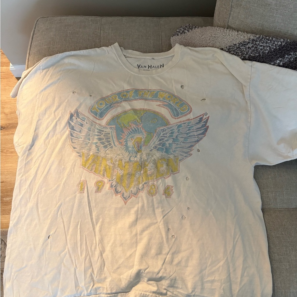 100% cotton Urban Outfitters Van Halen 'Tour of the World' Graphic Tee